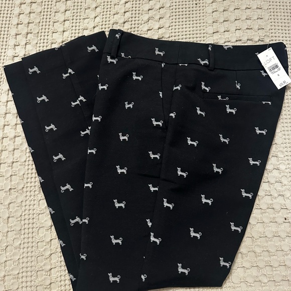 LOFT Pants - LOFT Black Pants with Dog Pattern